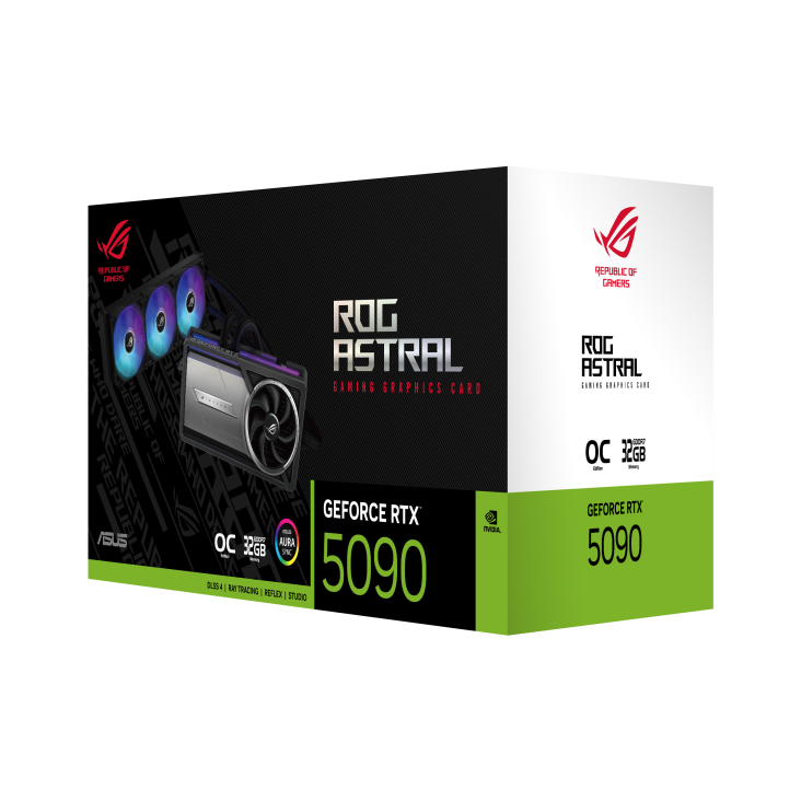 Asus Graphic Card Rog Astral LC RTX 5090 32GB OC 360mm Radiator AIO Cooler