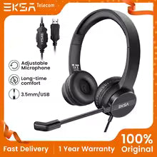 EKSA Headset H12E Noise Cancelling (USB) With Microphone Wired