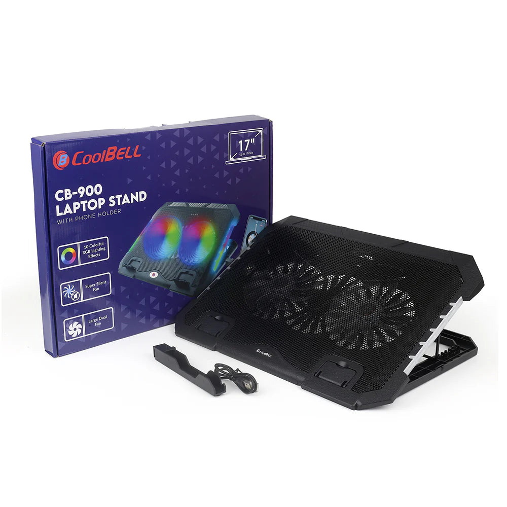 Coolbell Cooling Pad CB 900 For 14-17 inch Laptop With Phone holder
