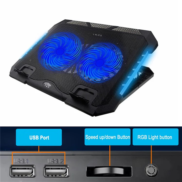 Coolbell Cooling Pad CB 900 For 14-17 inch Laptop With Phone holder