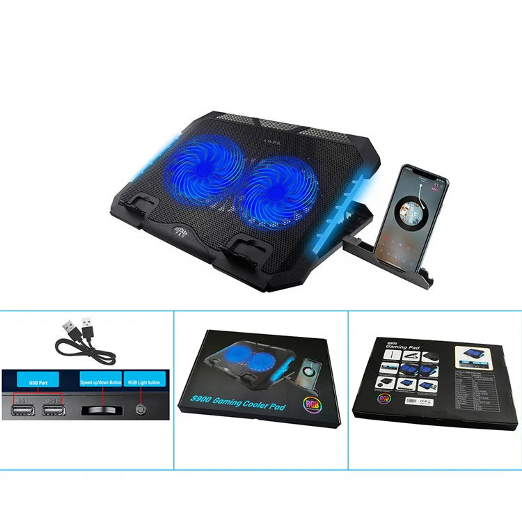 Coolbell Cooling Pad CB 900 For 14-17 inch Laptop With Phone holder