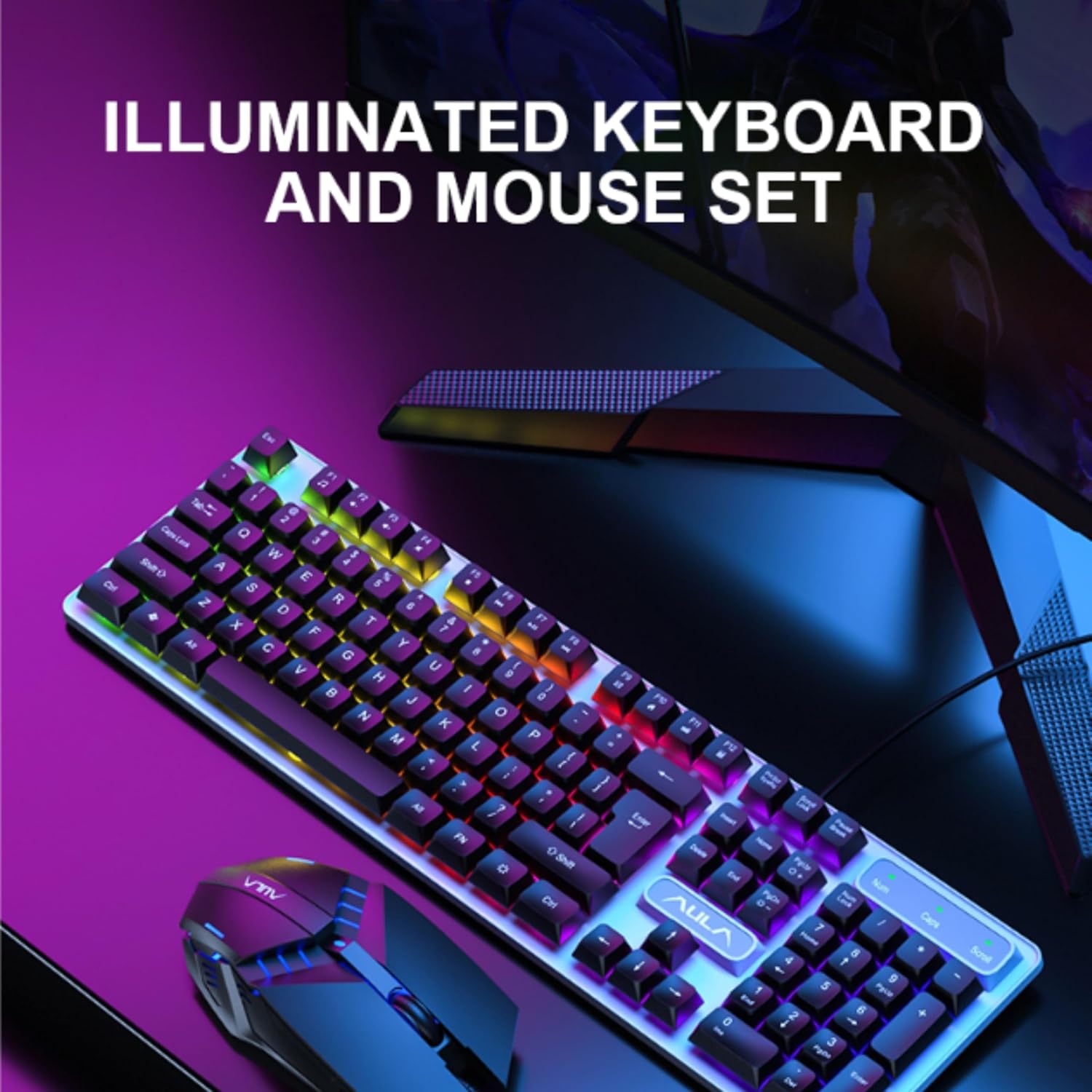 Aula Keyboard Mouse Combo F3061 Membrane Wind Wired