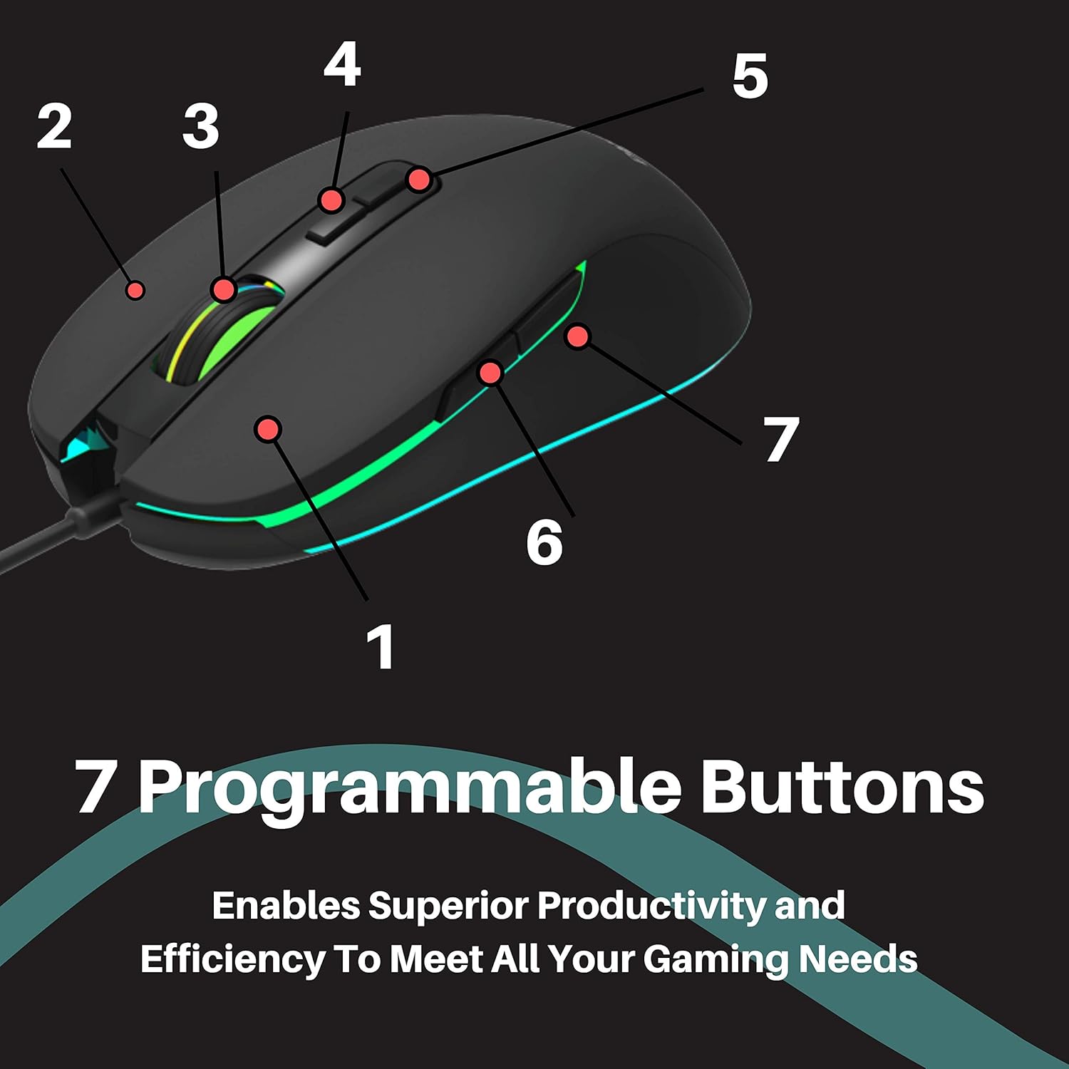Philips Mouse G414 Gaming Mouse Wired Black
