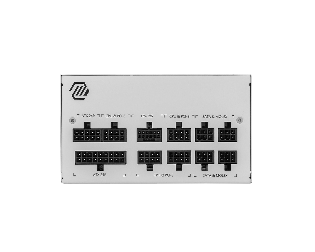 MSI Power Supply Mag A850GL PCIE 5 White 80 Plus Gold fully Modular