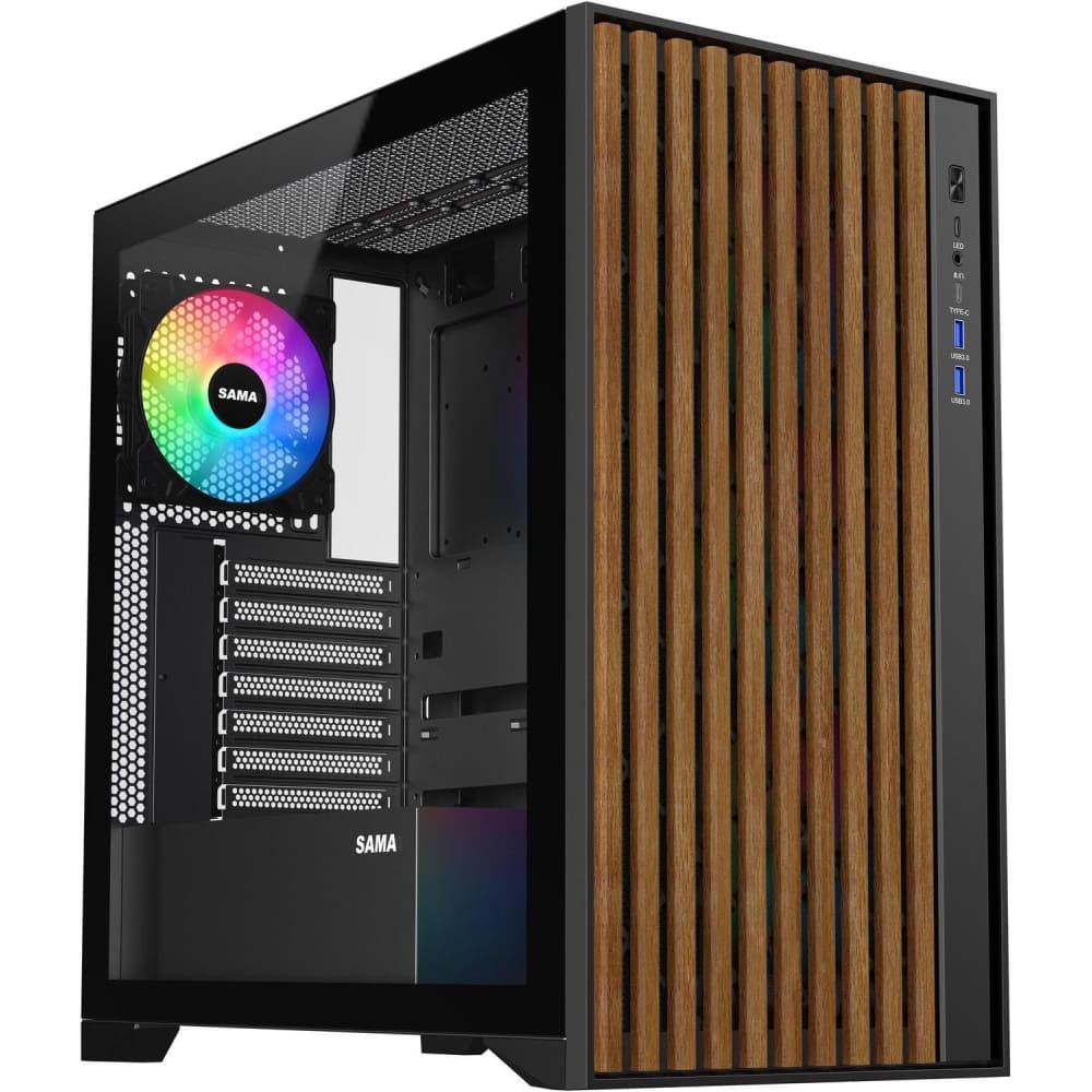 Sama Casing V Nature Mid Tower ATX 4 ARGB Fan Black