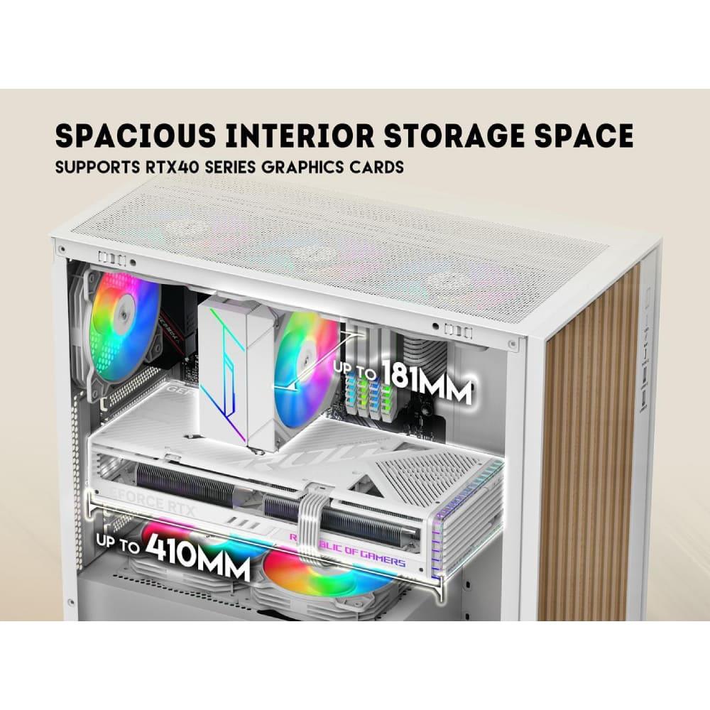 Sama Casing V Nature Mid Tower ATX 4 ARGB Fan White