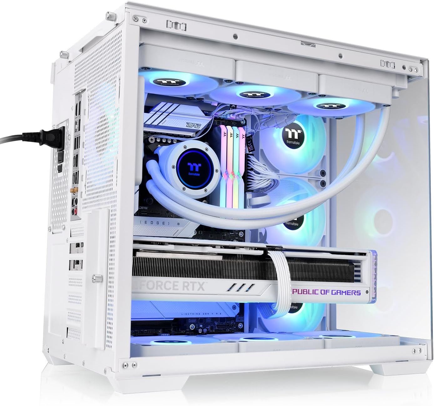 Thermaltake Casing View 360 TG White With 4 ARGB Fans