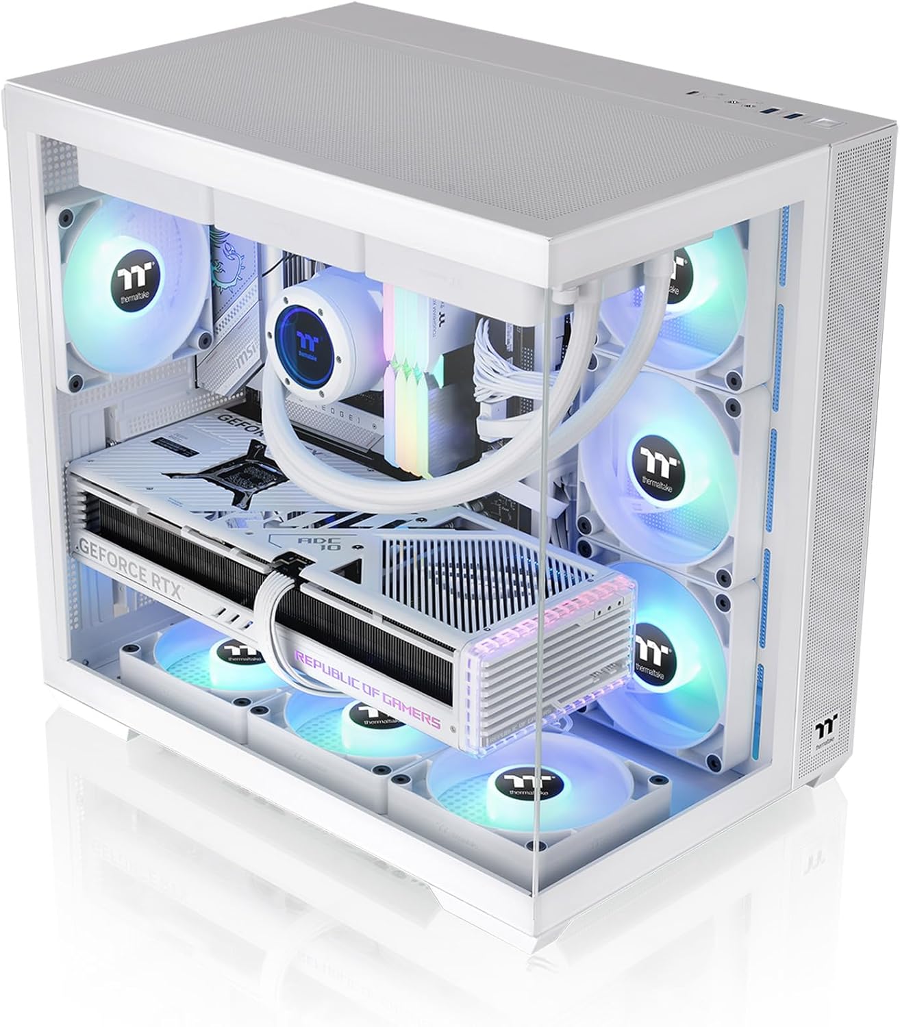 Thermaltake Casing View 360 TG White With 4 ARGB Fans