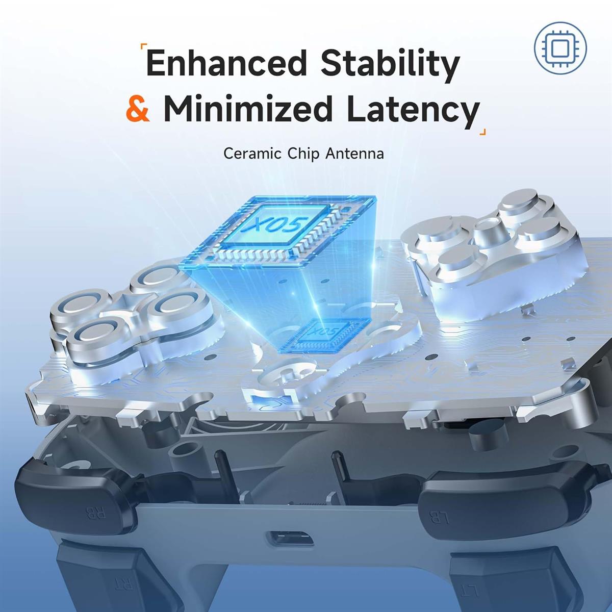 EasySMX X05 Multiplatform Gaming Controller with Hall Effect Joysticks White