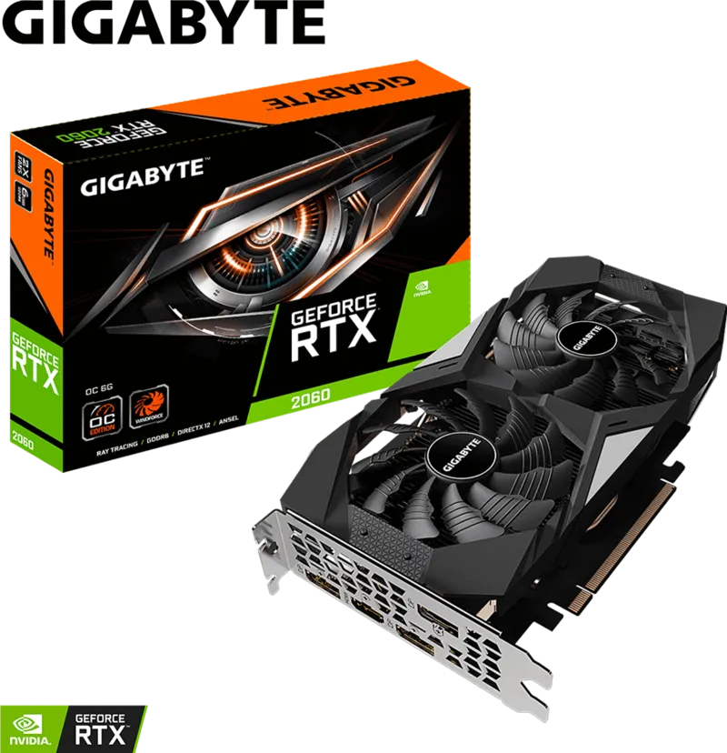 Gigabyte Graphic Card RTX 2060 6GB 2X Fan 6 months warranty