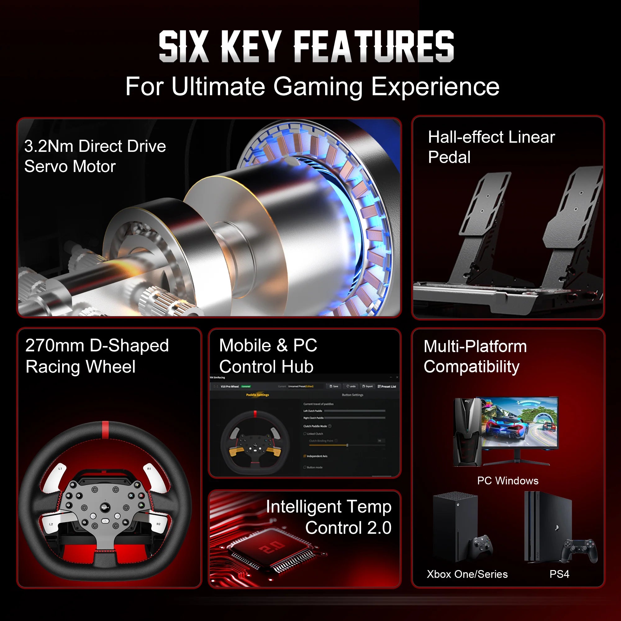 PXN Steering Wheel V10 Ultra Racing Wheel With 2 Pedals