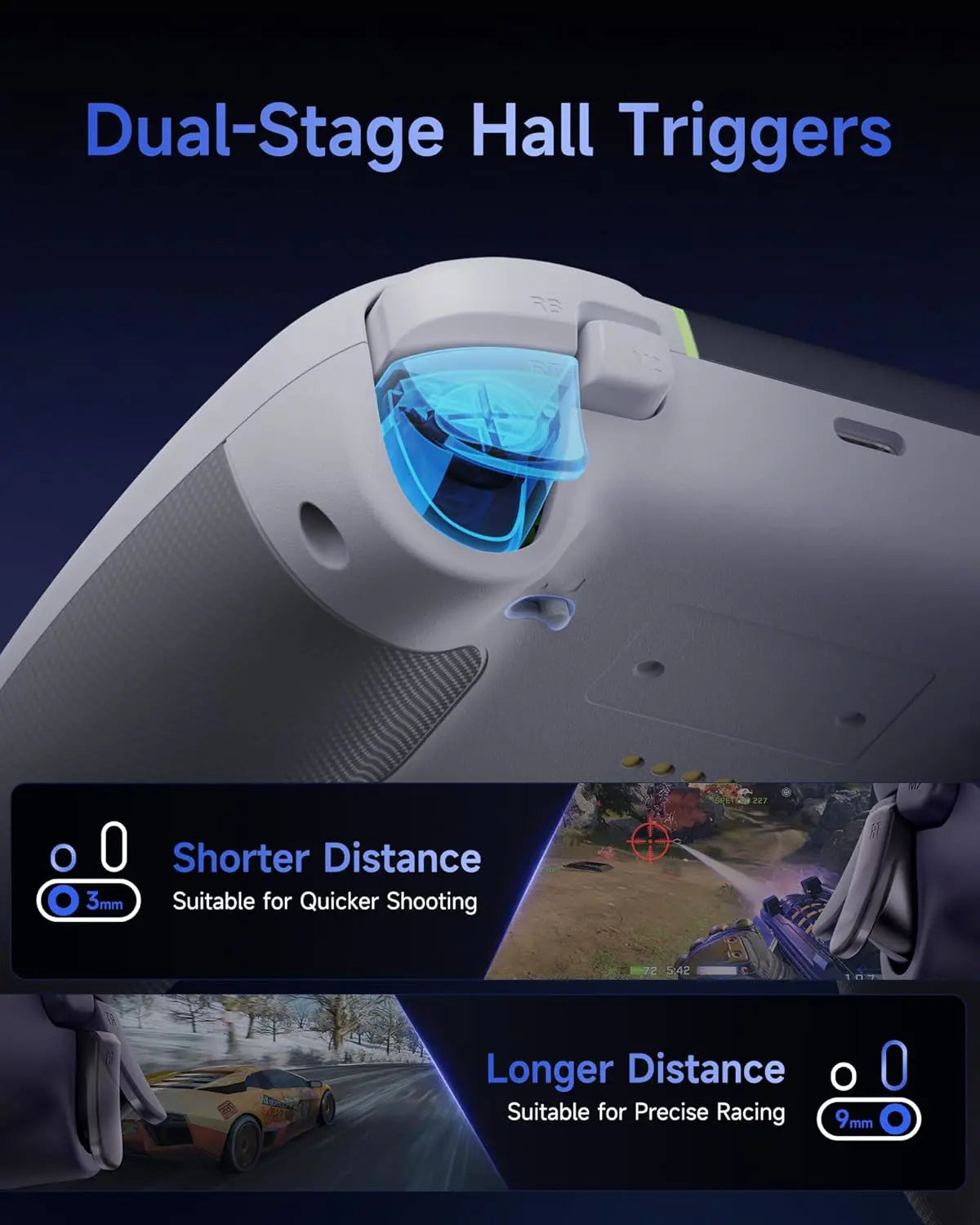 EasySMX X05Pro Multiplatform Wireless Gaming Controller with Quiet Button White