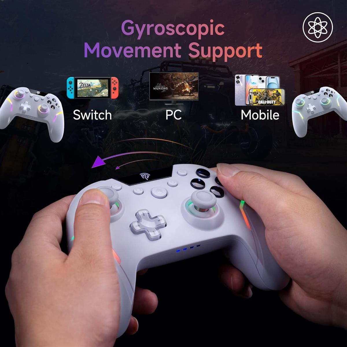 EasySMX Controller X20 RGB Controller with 2 Stage Hall Effect Stick,1000hz Polling rate