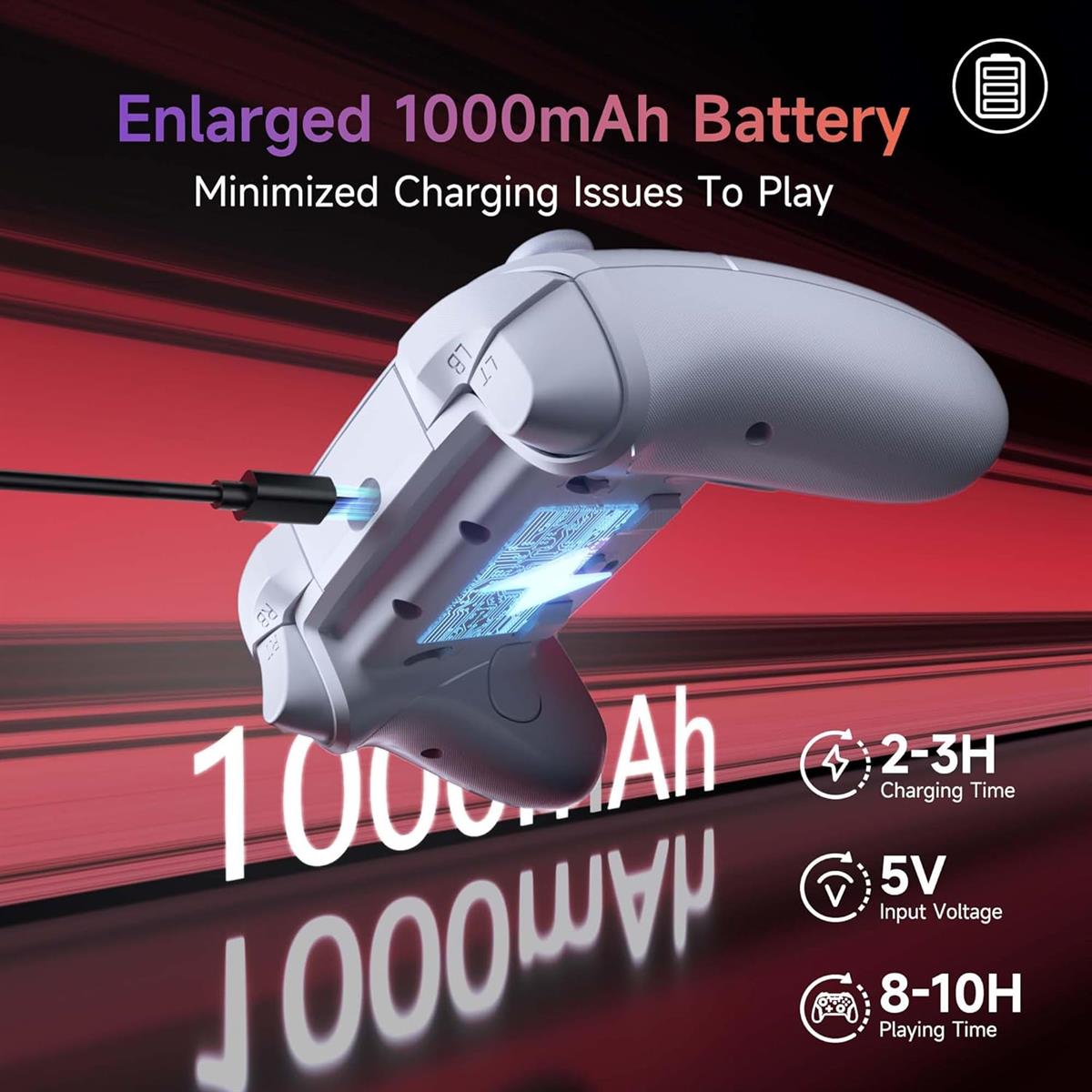 EasySMX Controller X20 RGB Controller with 2 Stage Hall Effect Stick,1000hz Polling rate