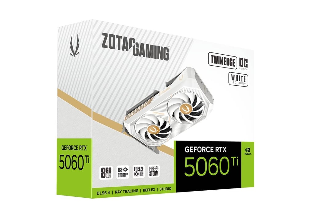 Zotac Graphic Card RTX 5060 Ti 8GB Twin Edge OC White Edition