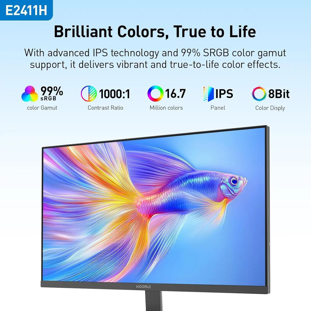 Koorui LED Monitor E2411H 24 inch 120Hz IPS 1080p