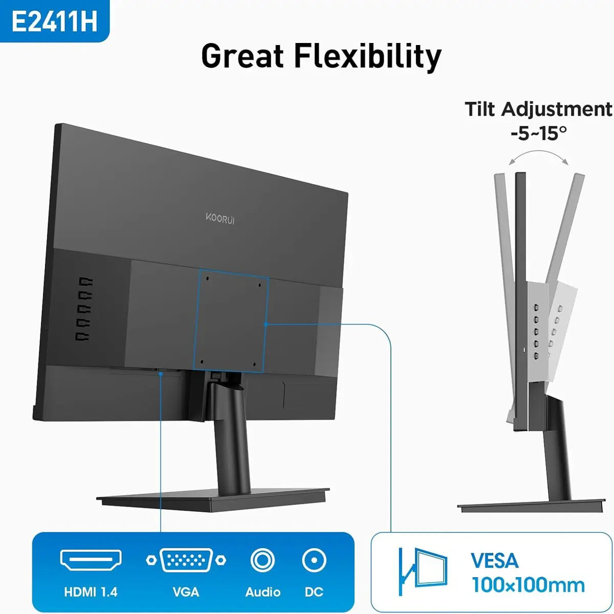 Koorui LED Monitor E2411H 24 inch 120Hz IPS 1080p