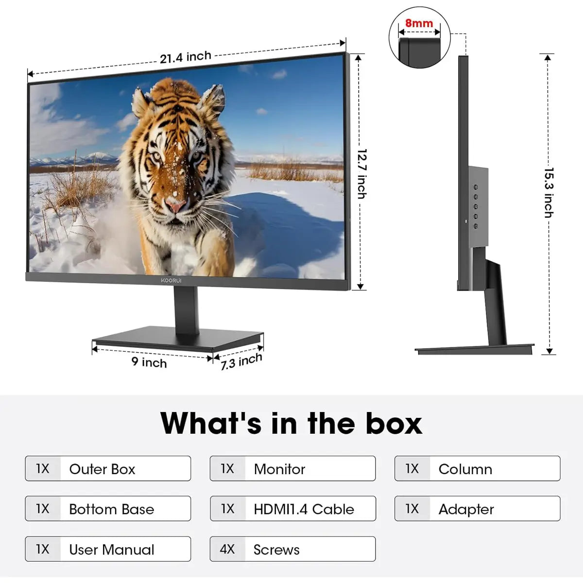 Koorui LED Monitor E2411H 24 inch 120Hz IPS 1080p