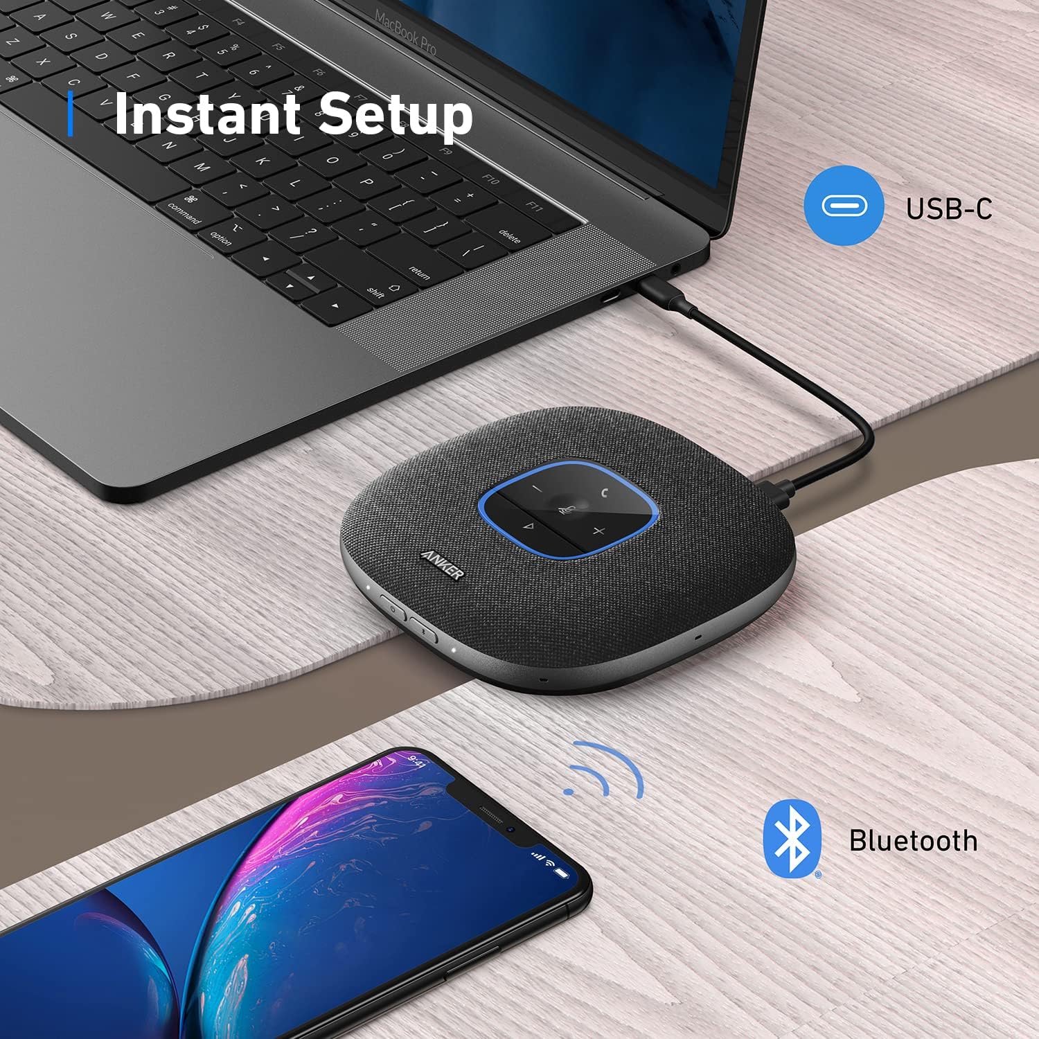Anker Speaker S3 PowerConf USB & Bluetooth Speakerphone 6 Mics