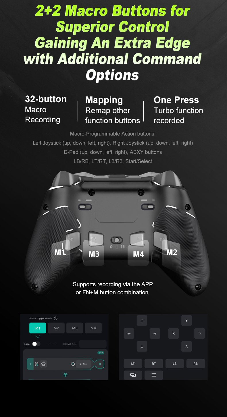 PXN Controller P5 Tri-mode Hall Effect Joystick Dual Vibration Black