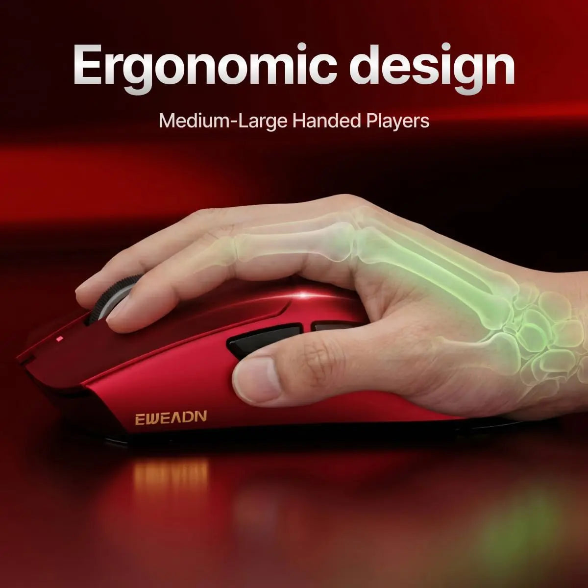Eweadn Mouse S9 Pro Tri mode 8K Polling Rate 26000 DPI rechargeable Red