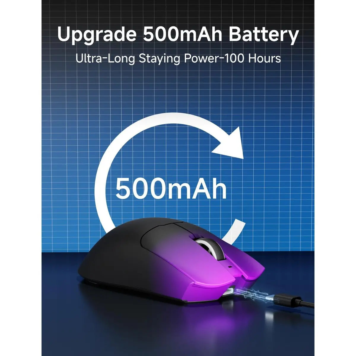 Eweadn Mouse S9 Pro Tri mode 8K Polling Rate 26000 DPI rechargeable Purple