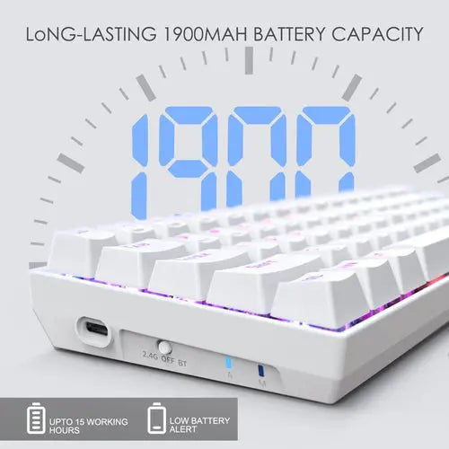 E-Yoosa Keyboard Z-686 Tri-mode Red Switch White