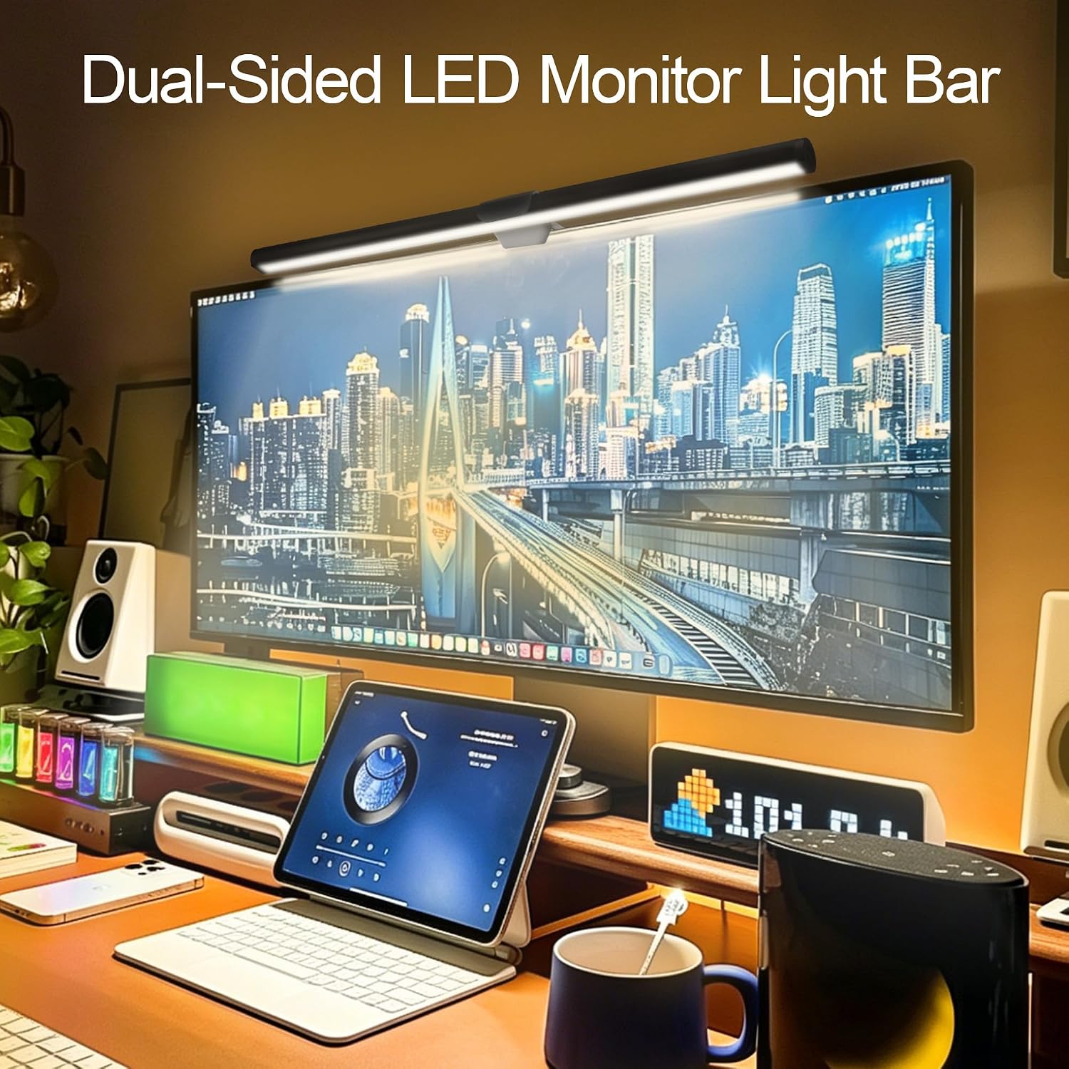 Monitor Led Bar Flat Dual Side back side rgb, front side warm, cool and mix ton