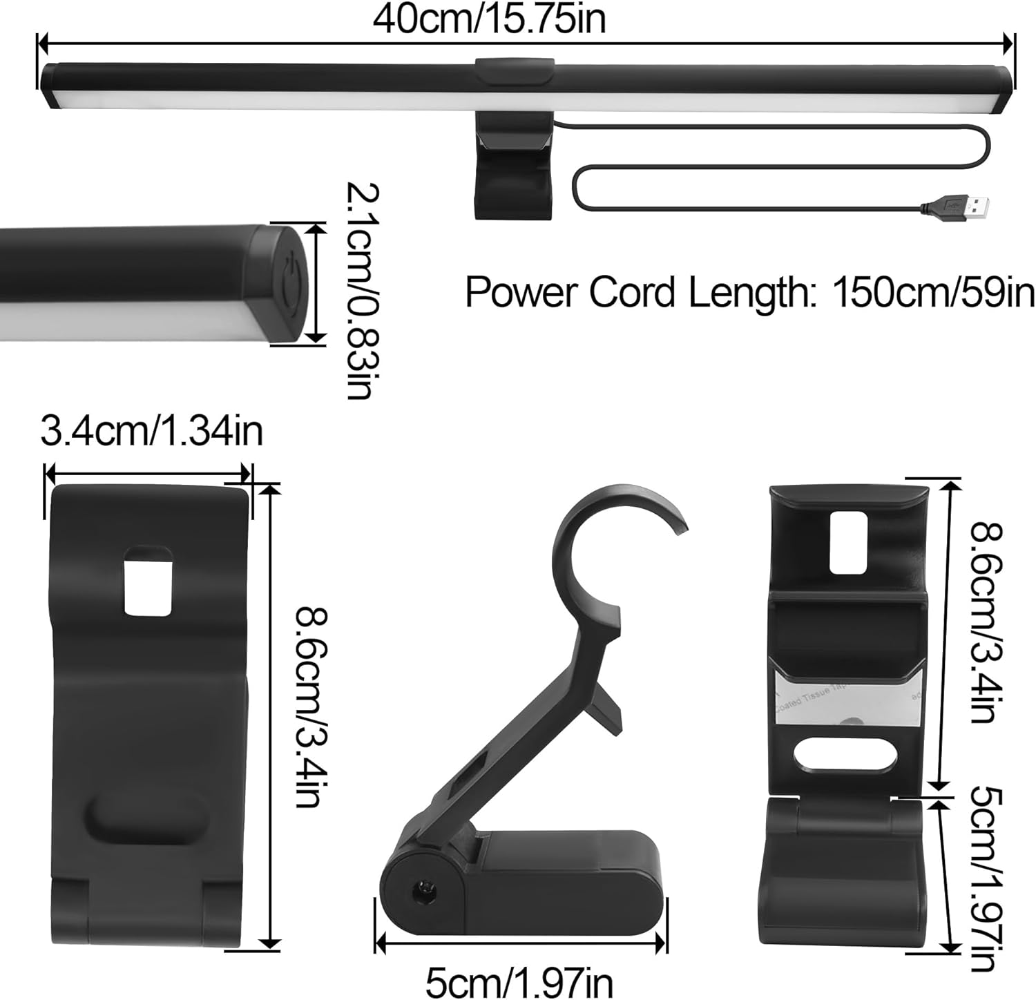 Monitor Led Bar Flat Dual Side back side rgb, front side warm, cool and mix ton