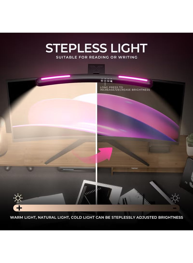 Monitor Led Bar Curve Dual Side for curved monitors, front side warm, cool and mix ton