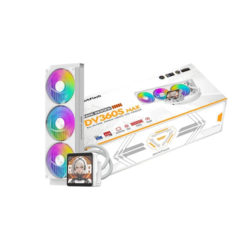 Darkflash Liquid Cooler DV 360S Max With Screen White