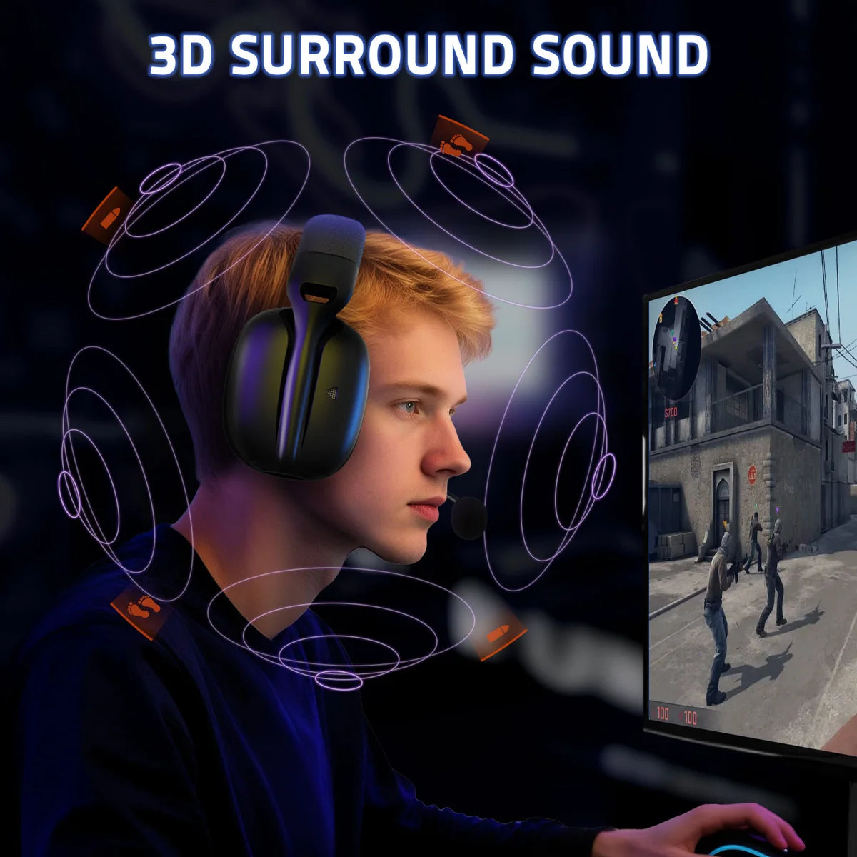 Attack Shark Headset L80 Pro Tri Mode(Bluetooth Wireless Wired) Dual Mic