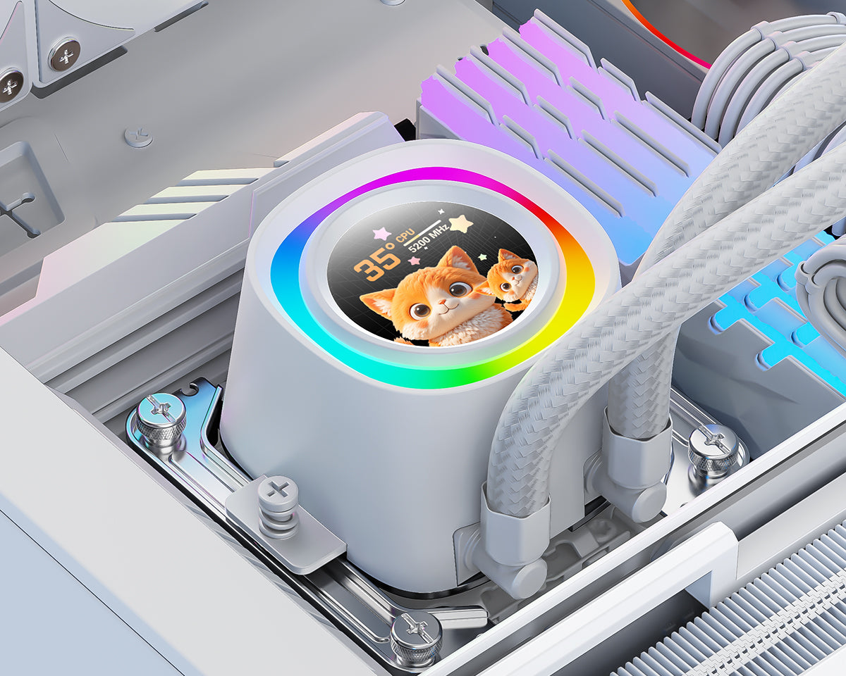 ID Cooling Liquid Cooler FX360 LCD ARGB AIO 360mm White