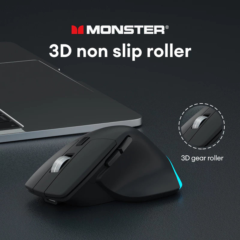 Monster Mouse Airmars M1 Bluetooth Wireless Vertical Mouse RGB