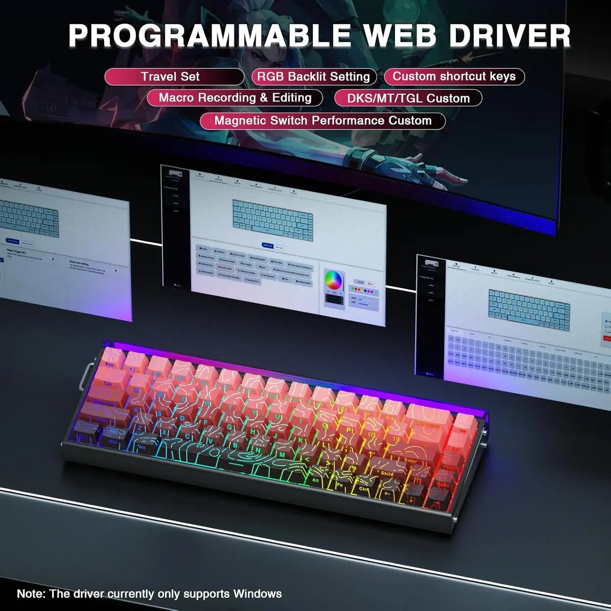 Aula Keyboard 68 HE Hero Magnetic RGB Backlit Hot Swappable 8K Hz Polling Rate