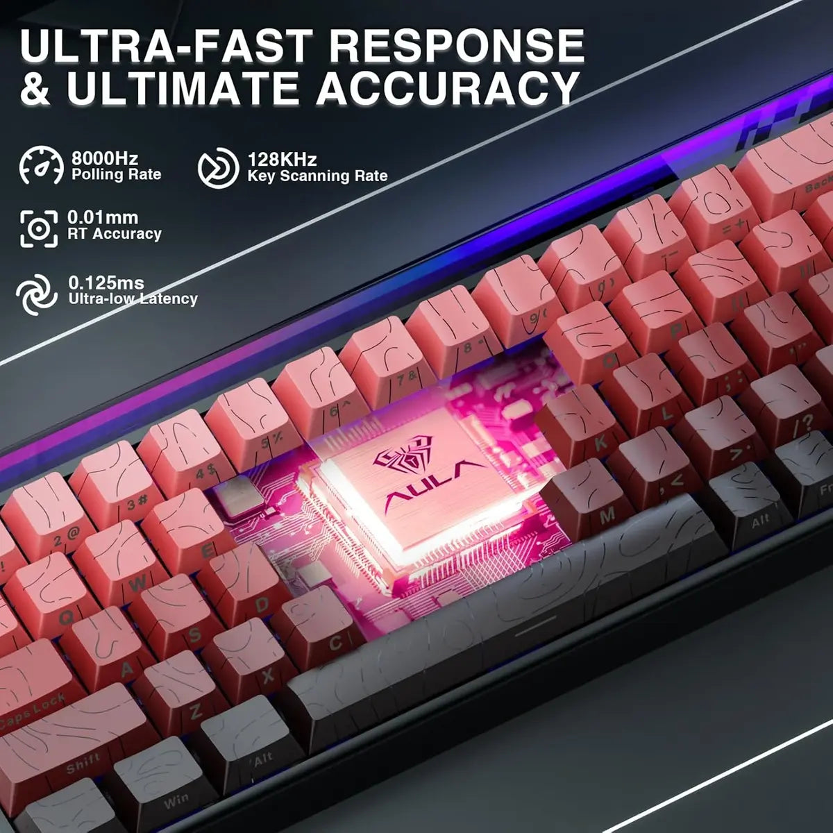 Aula Keyboard 68 HE Hero Magnetic RGB Backlit Hot Swappable 8K Hz Polling Rate
