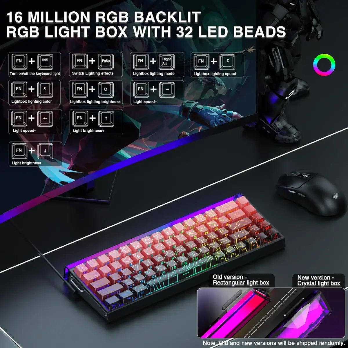 Aula Keyboard 68 HE Hero Magnetic RGB Backlit Hot Swappable 8K Hz Polling Rate