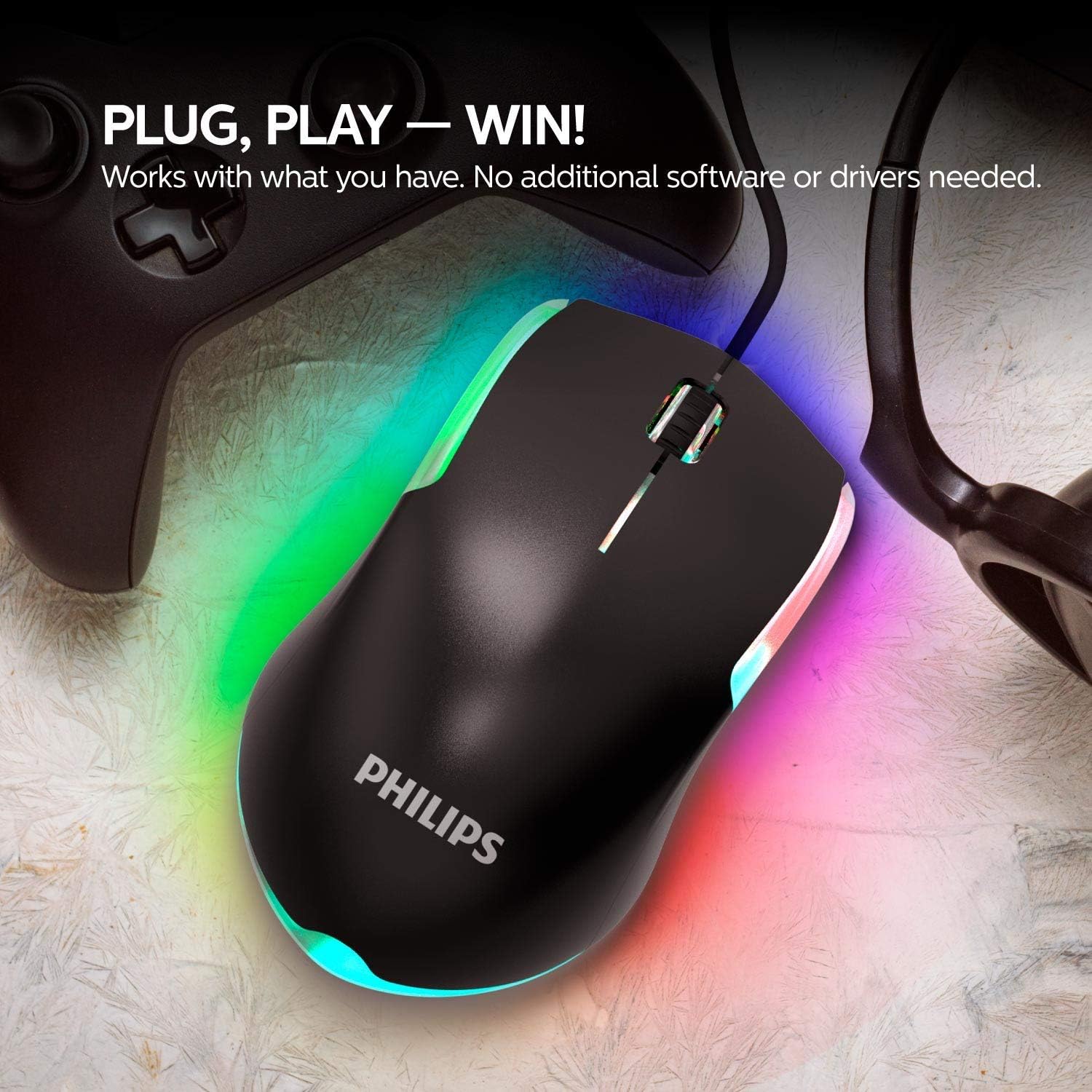 Philips Mouse G314 Gaming Mouse Wired 1200DPI