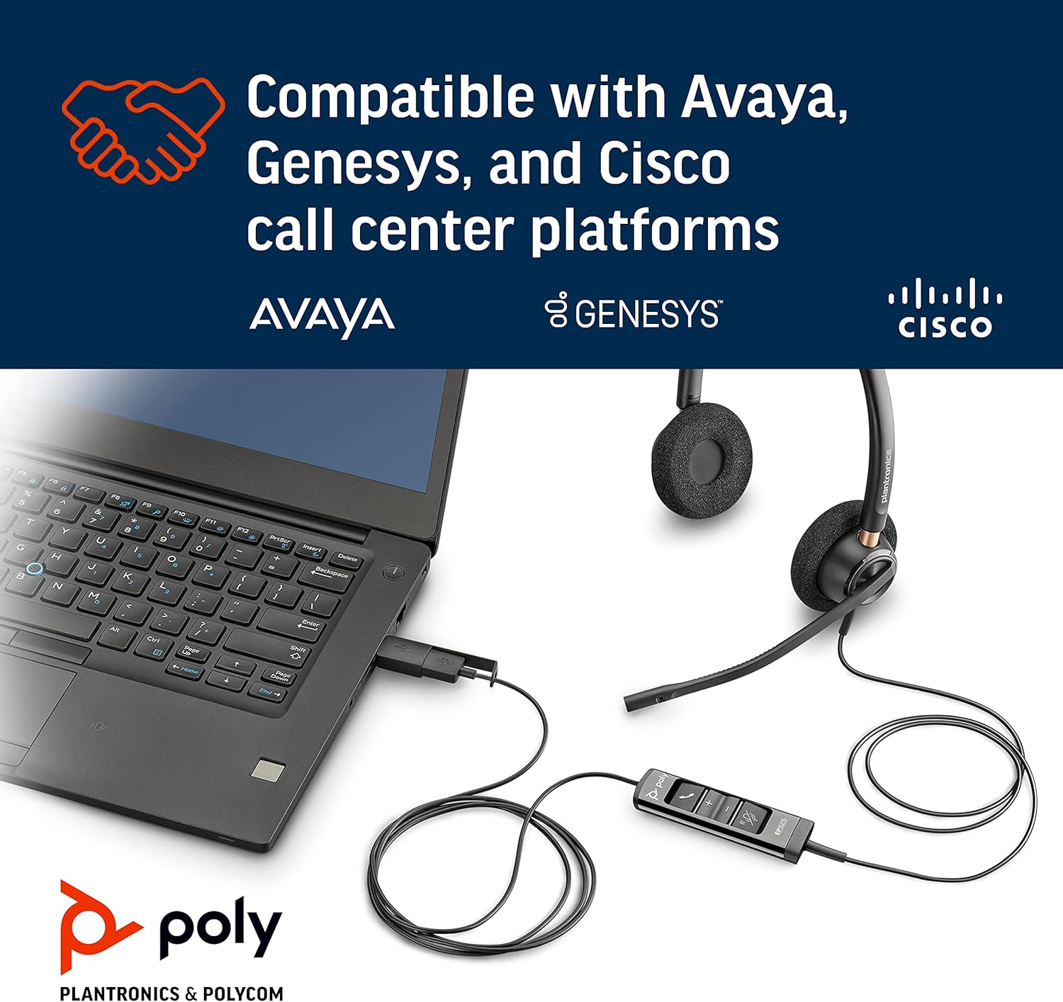 Plantronics Headset Poly EncorePro 525 USB-A Wired