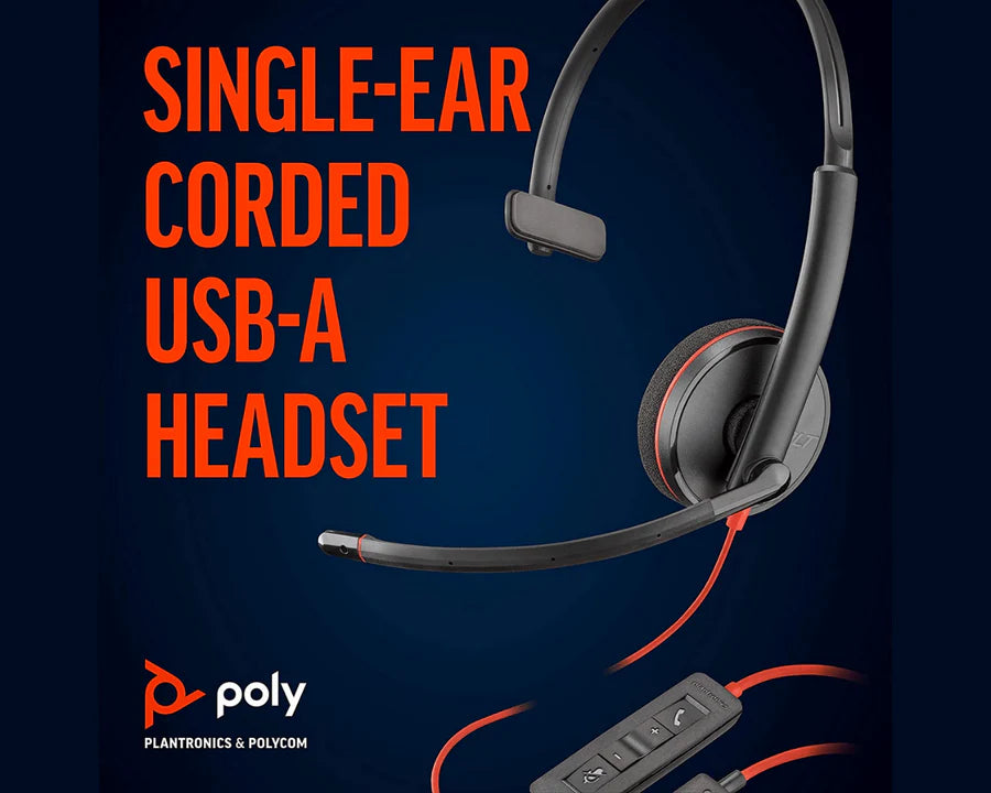 Plantronics Headset C3210 Blackwire USB-C/A Wired Mono