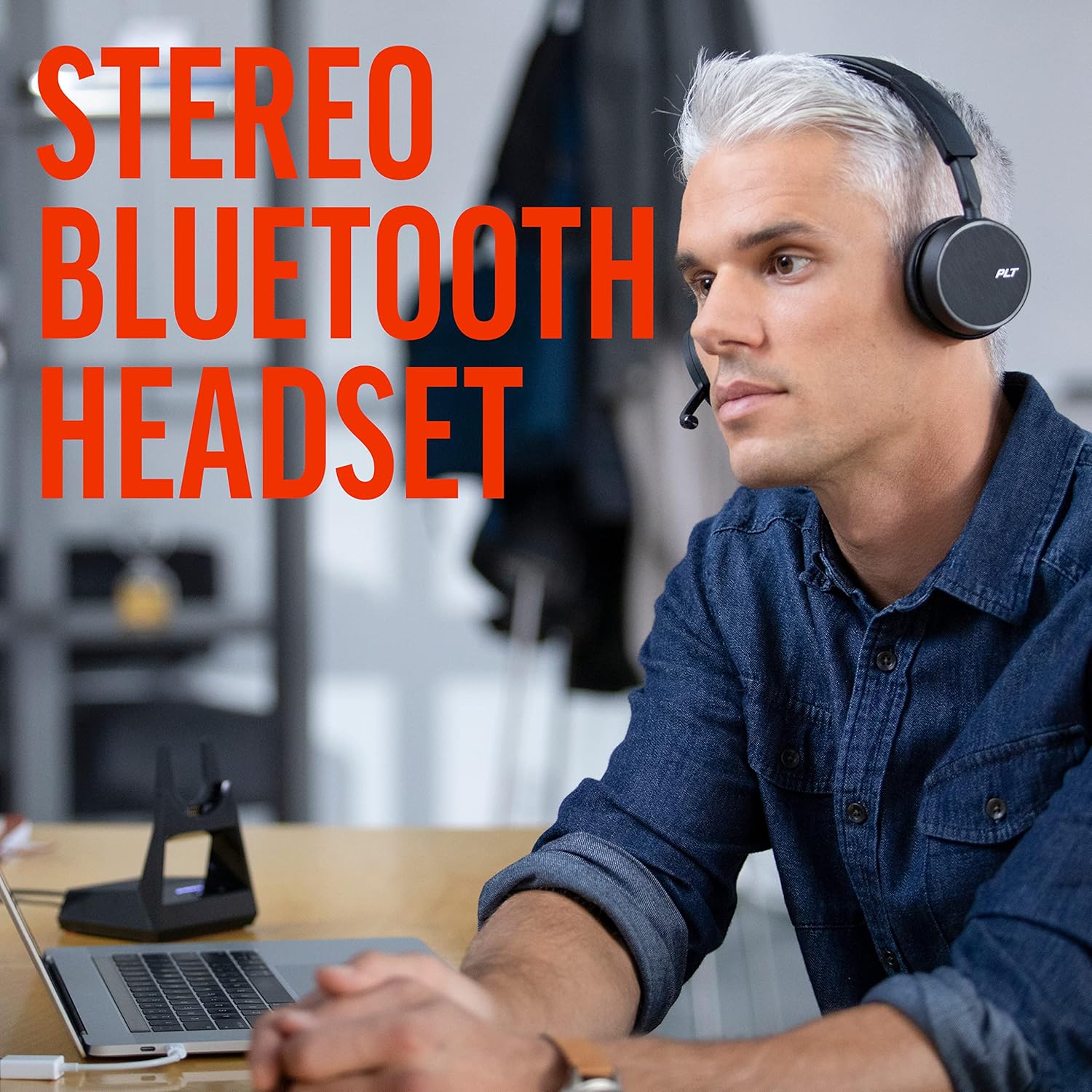 Plantronics Headset Voyager 4220 Office Bluetooth USB-A Noise Canceling Stereo