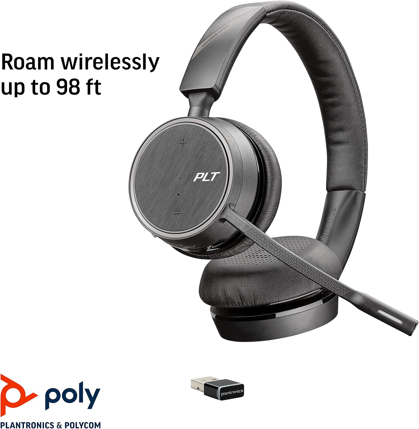 Plantronics Headset Voyager 4220 Office Bluetooth USB-A Noise Canceling Stereo