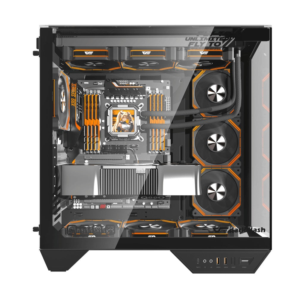 Darkflash Casing DY470 Black ATX No Fans
