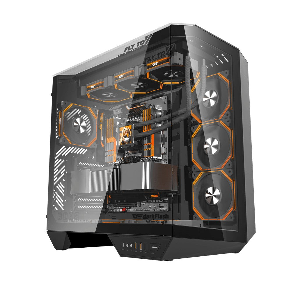 Darkflash Casing DY470 Black ATX No Fans