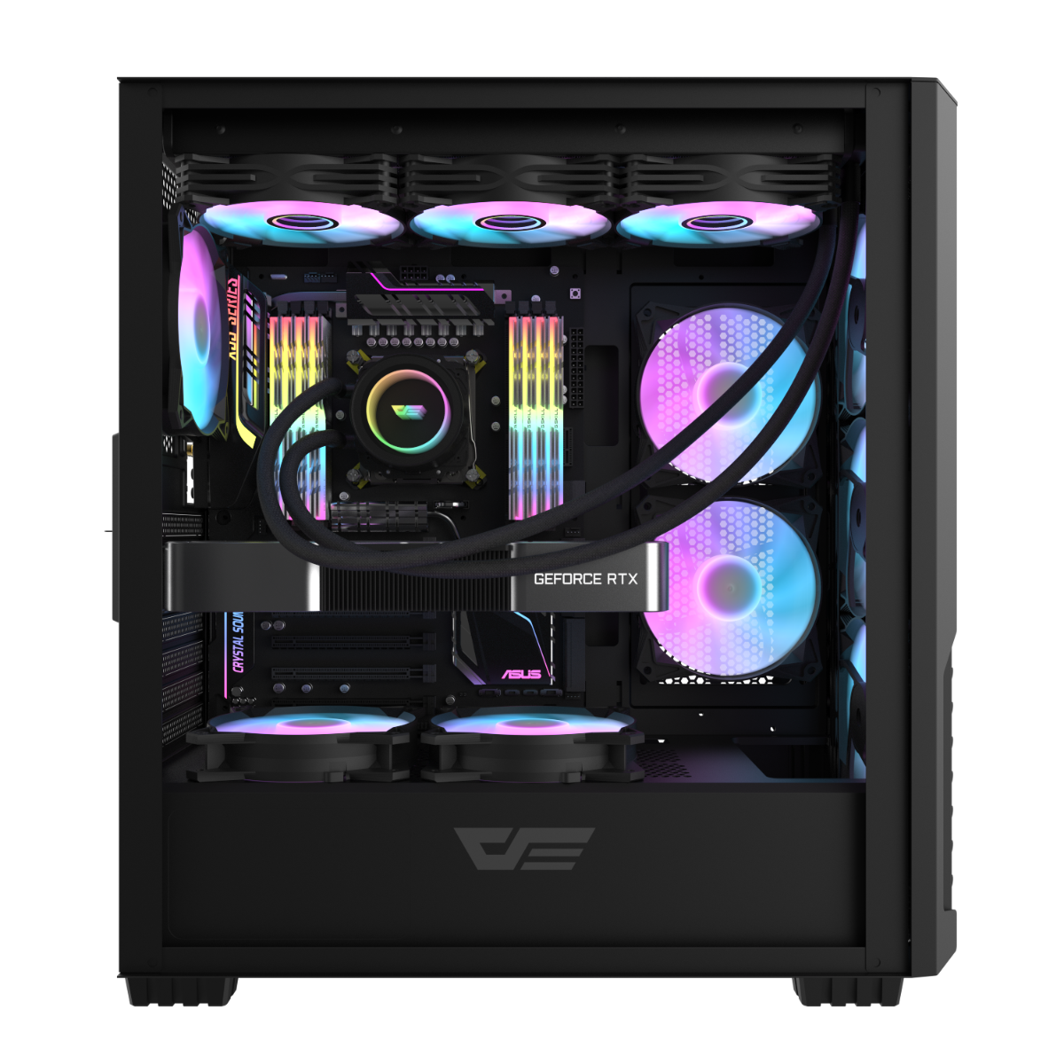 DarkFlash Casing DF2100 4 ARGB Fan ATX Black