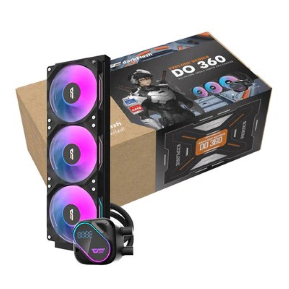 DarkFlash Liquid Cooler DO 360 AIO 360mm with Digital Screen Temperature Black