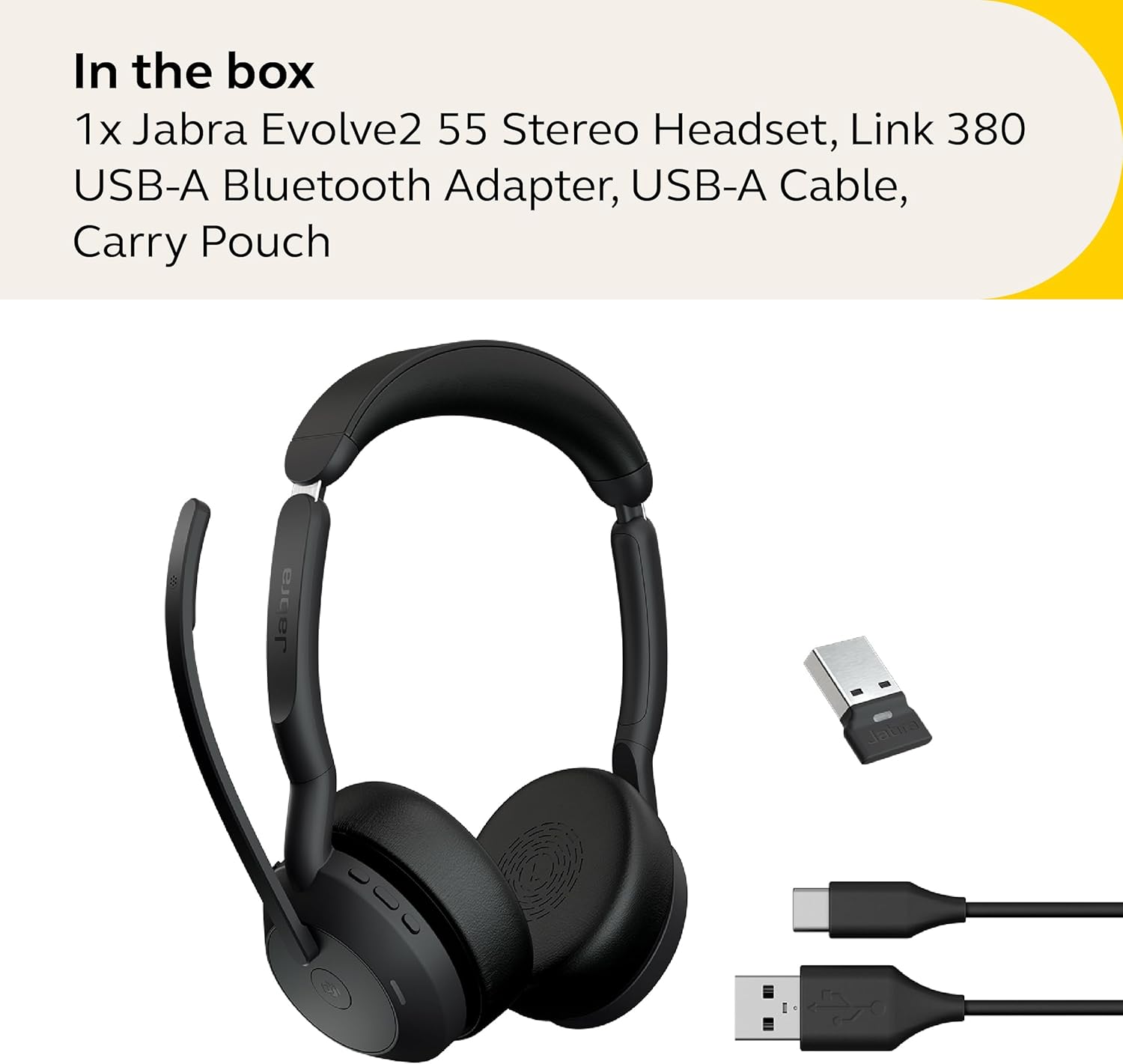 Jabra Headset Evolve2 55 Wireless Stero With Charging Dock