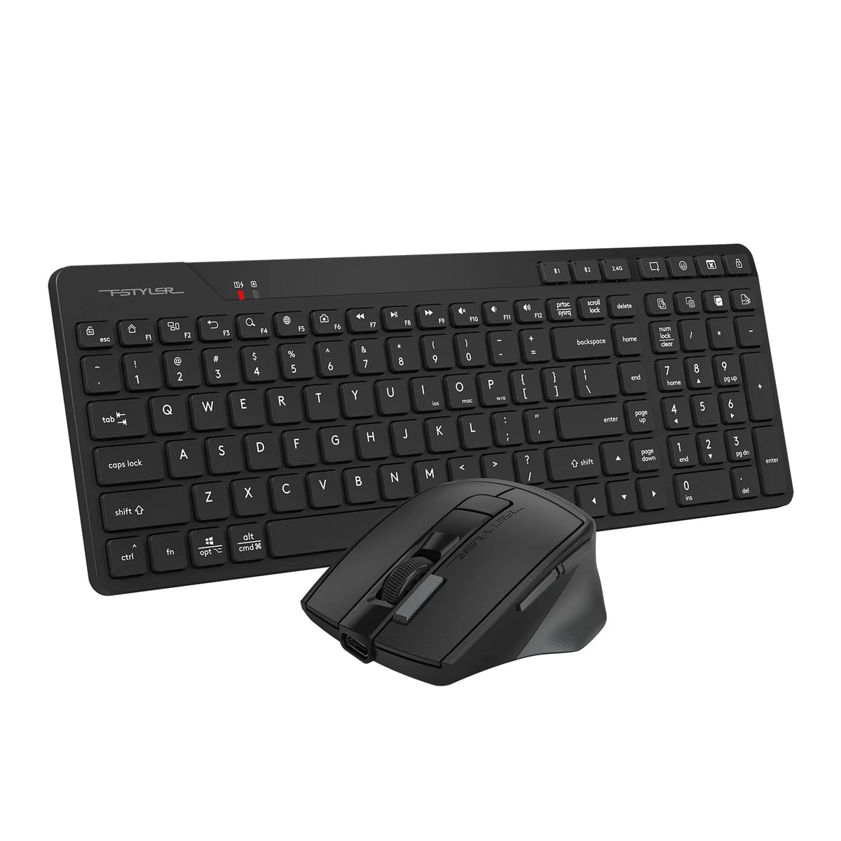 A4Tech Keyboard Mouse FB2800C Air2 2.4G Wireless Desktop Set Black