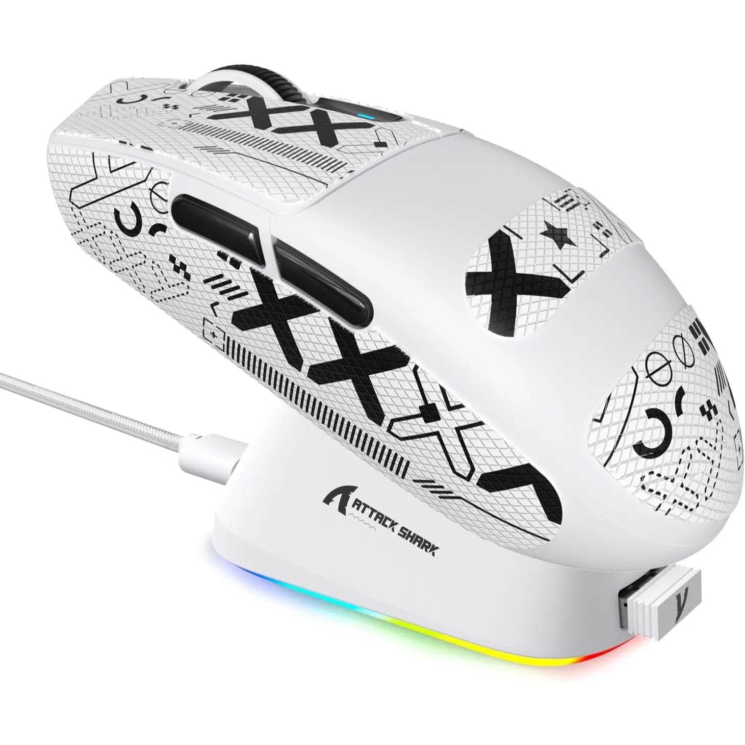 Attack Shark Mouse G3 Pro Tri-mode RGB charging Dock 2.4G/USB-C Wired/BT 25K DPI