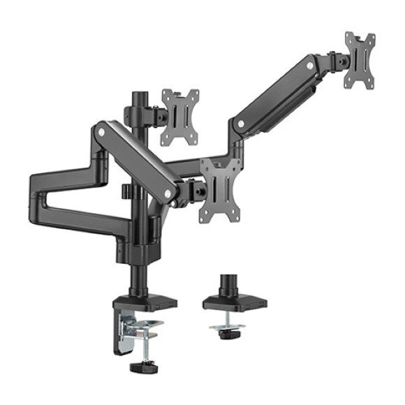 MXG LED Stand BMA-36 Triple Monitor Premium Aluminum Spring-Assisted With 3.0 USB